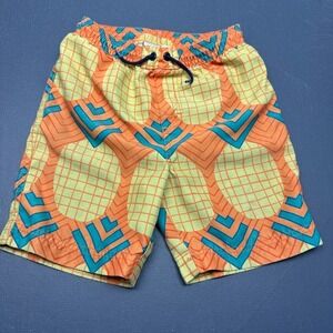 Tea Beach Board Shorts Boys 5 Yellow Orange Pineapple AOP Swim Summer Trunks